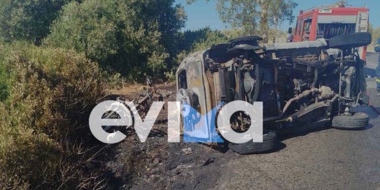 Εύβοια: Τροχαίο δυστύχημα με έναν νεκρό – ΙΧ συγκρούστηκε με μηχανή και έπιασαν φωτιά