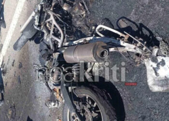 Ηράκλειο: Νεκρός ο 55χρονος μοτοσικλετιστής που είχε τυλιχτεί στις φλόγες